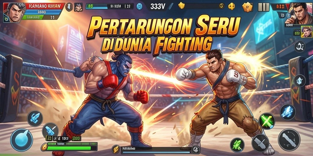 Tampilan gameplay seru 333V dalam pertarungan Fighting.