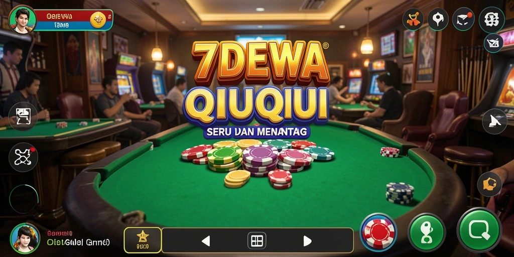 Tampilan gameplay seru dalam 7DEWA saat bermain QiuQiu.