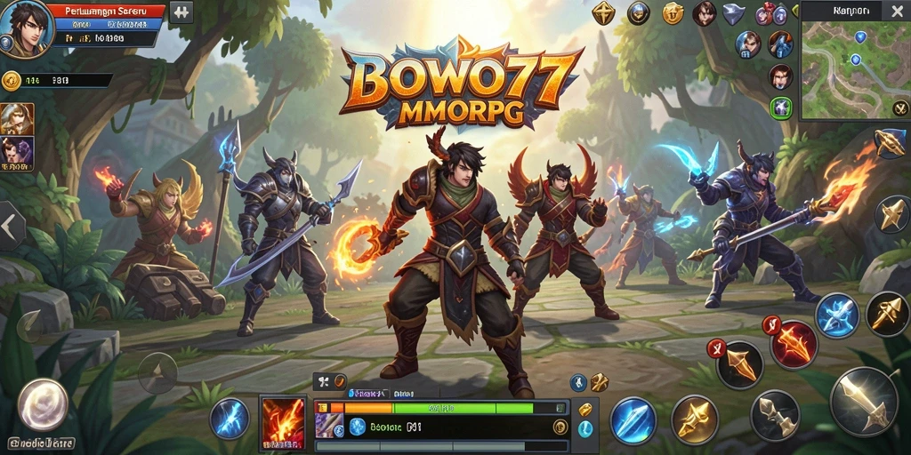 Screenshot BOWO77 menampilkan aksi seru dan grafis memukau dalam MMORPG.