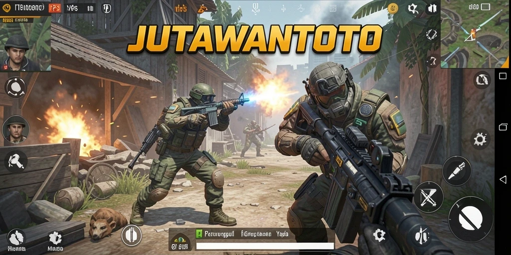 Screenshot menunjukkan aksi mendebarkan dalam gameplay JUTAWANTOTO.