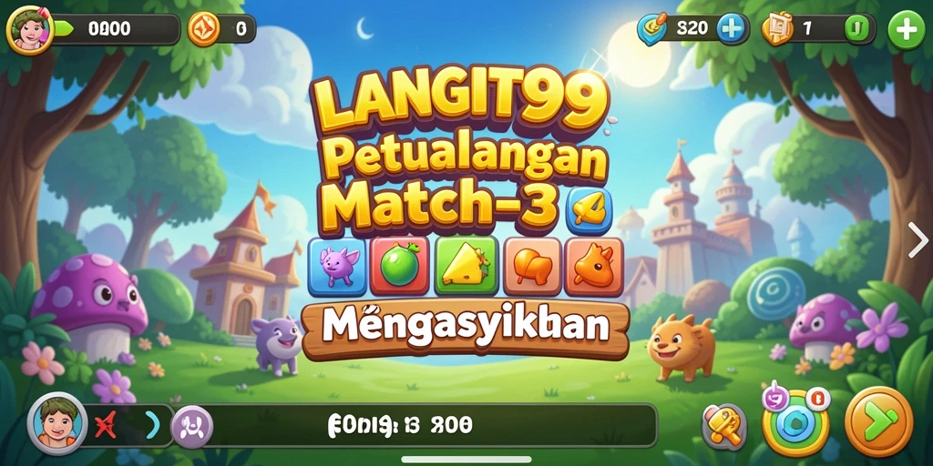 Tampilan gameplay seru di LANGIT99 dengan kombinasi warna-warni.
