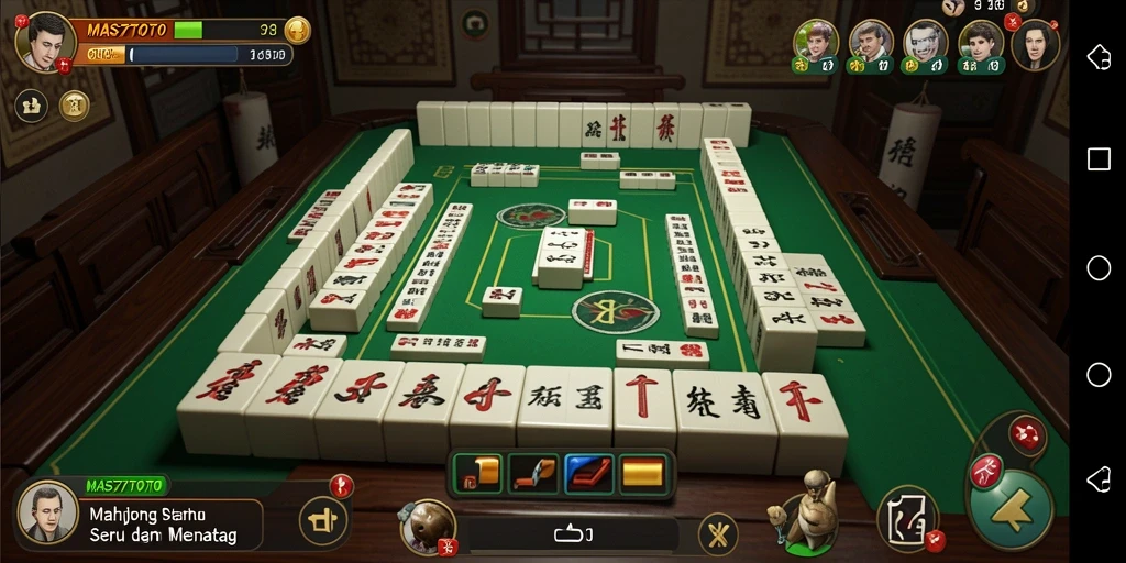 Screenshot gameplay <strong>MAS77TOTO</strong> menampilkan keseruan dan strategi permainan Mahjong.