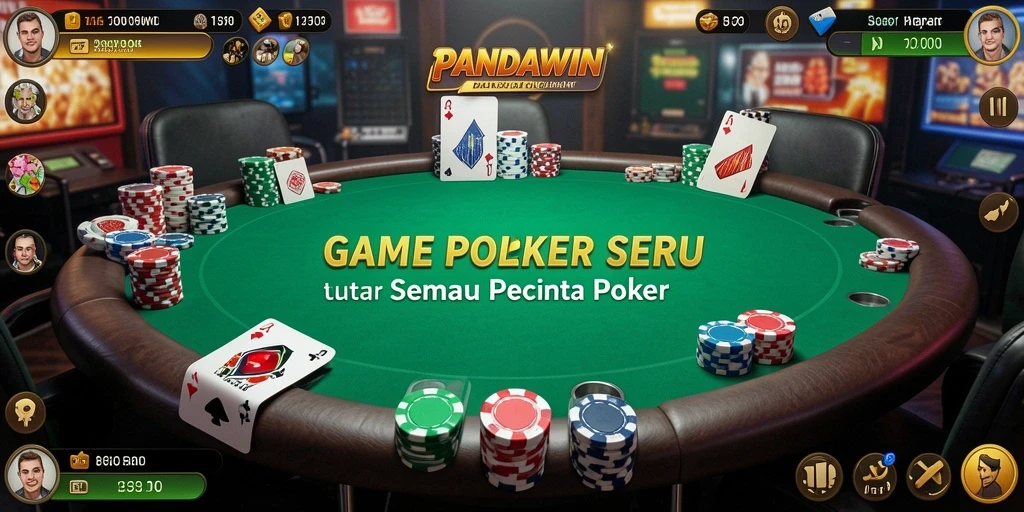 Tampilan gameplay seru dalam permainan Poker di PANDAWIN.