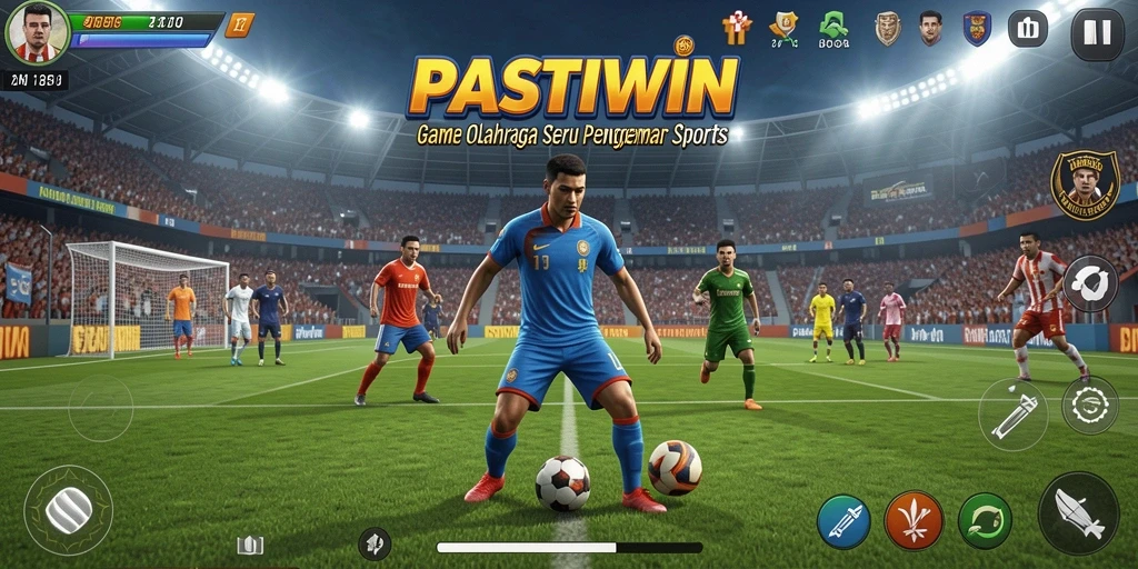 Tampilan gameplay menegangkan dalam PASTIWIN dengan aksi seru di lapangan.