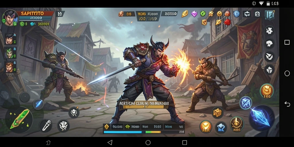 Tangkapan layar gameplay <strong>SAPITOTO</strong> yang menunjukkan pertempuran strategis yang mendebarkan.