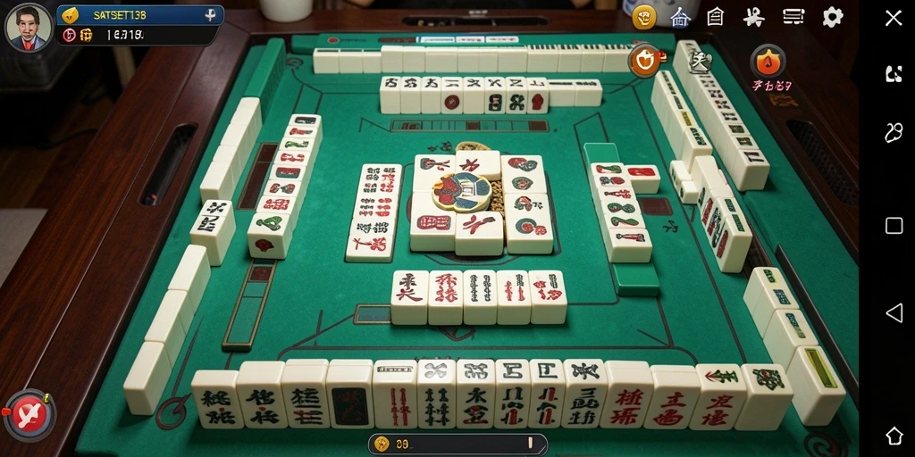Tampilan menarik dari gameplay Mahjong SATSET138 yang menantang.
