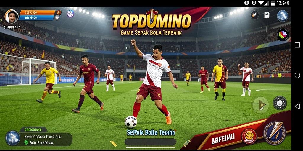 Tampilan menarik dari gameplay sepak bola di TOPDOMINO.